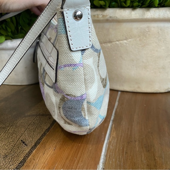 Coach Optic Linen Signature C Small Pleated Crossbody Bag - Picture 8 of 12